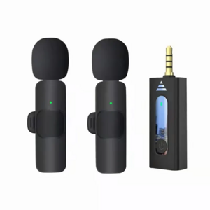 OEM Wireless Lavalier Lapel Mini Microphone 2 in 1 Clips Noise Cancel K35 3.5mm Jack Video Record Mic For Speaker Digital Camera