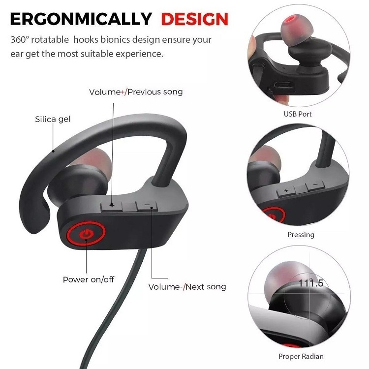 Sports Wireless Headphones Heavy Bass Earphone with Mic wireless earbuds Headset for phone iPhone xiaomi