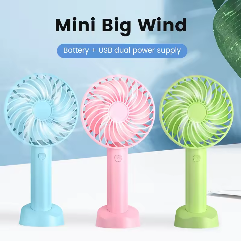 2024 Hot selling USB cooling mini  Fan Mini Rechargeable Hand Held Fan Mini Portable Fan with Phone Holder