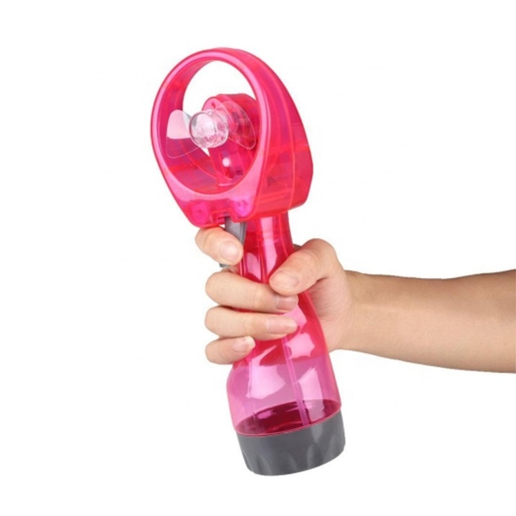 Mini Portable Desk Battery Operated Handheld Outdoor Personal Cooling Water Bottle Spray Misting Fan