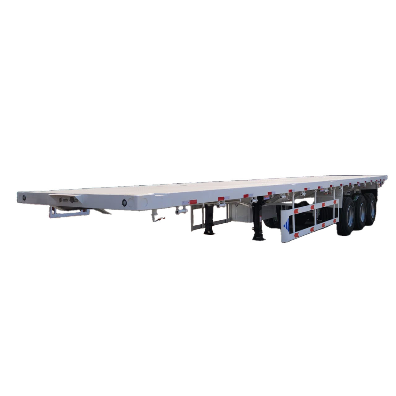 2023 New Style Tri Axle Flatbed Semi Trailer Transport Container Port Flatbed Semi Trailer Heavy Goods Cargo Trailers for Sale