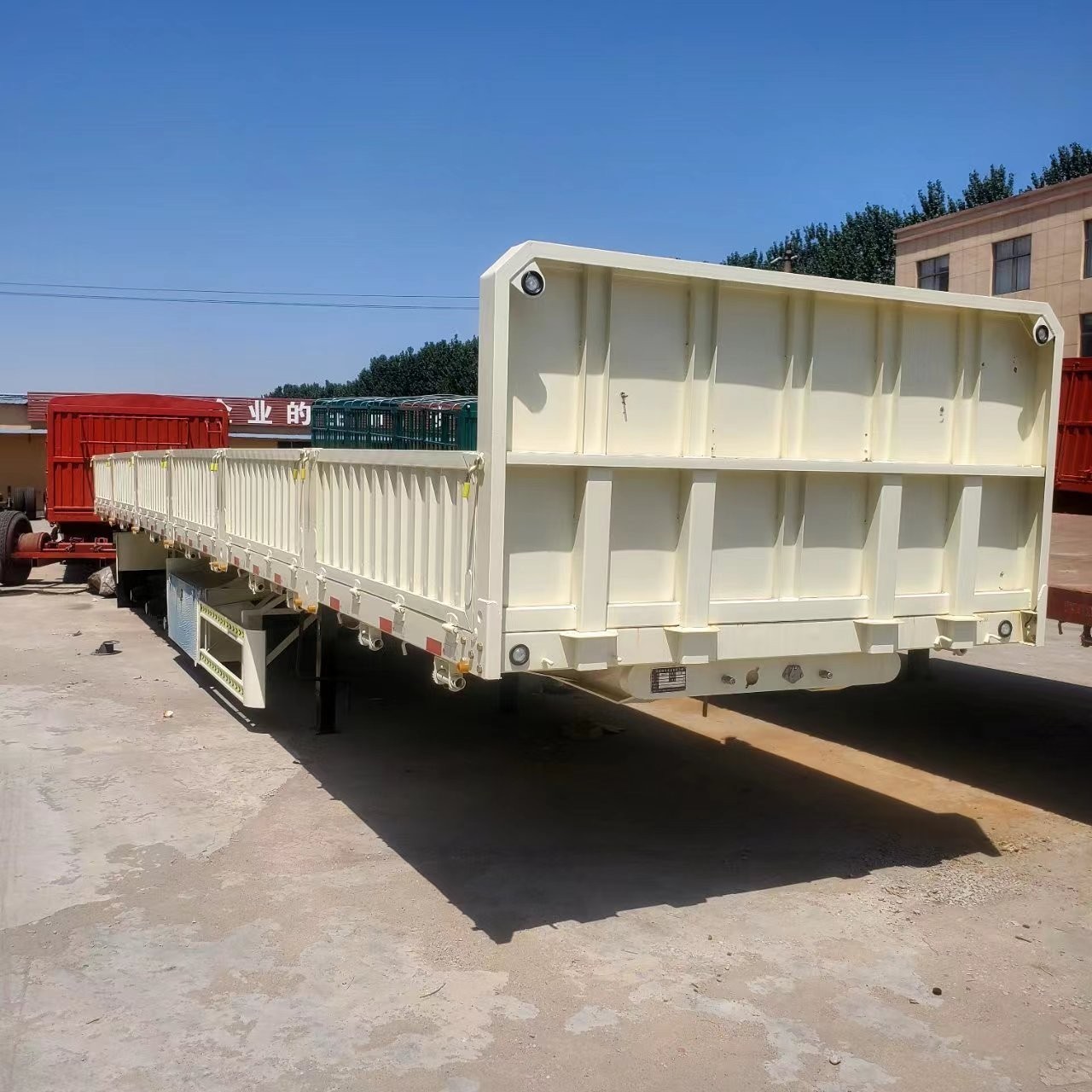 Fence Stake Van Curtain Box Drop Dump Tipper Transport Flatbed Container Heavy Cargo Truck Semi Trailer