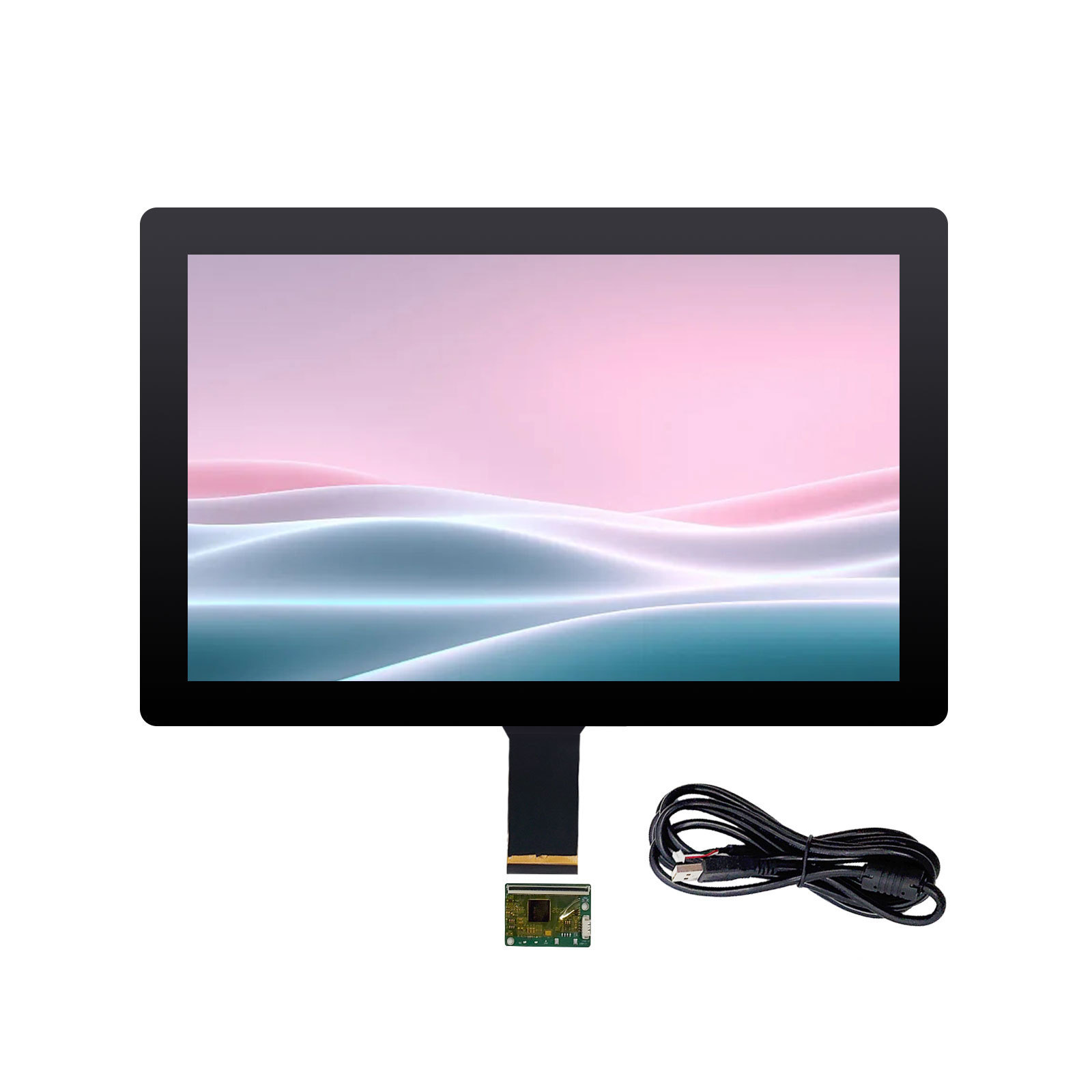 15.4 15.6 Inch Customized USB Power Supply Capacitive Touch Screen Monitors Interactive Advertising Display