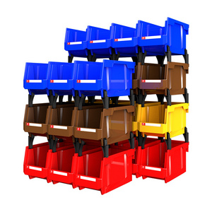 Wall Mounted Storage Bins Parts Rack 4 Colors Bin Organizer Garage Plastic Shop Tool Garage Organizers and Storage