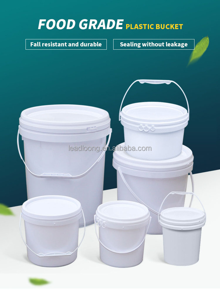 Packaging Container Drum Seal Paint Pail Buckets Food Grade Plastic 1L 3L 5L 10L 15L 20L 25L 5 Gallon 7 Gallon with Handle Lids