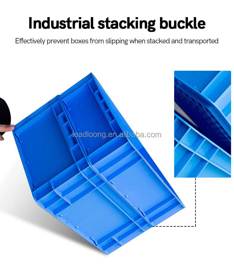 HDPP Stackable Europe standard workshop factories transport use square solid box custom logo plastic EU crate