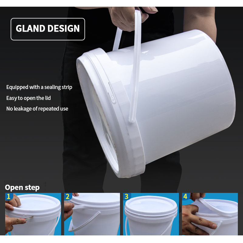 Packaging Container Drum Seal Paint Pail Buckets Food Grade Plastic 1L 3L 5L 10L 15L 20L 25L 5 Gallon 7 Gallon with Handle Lids