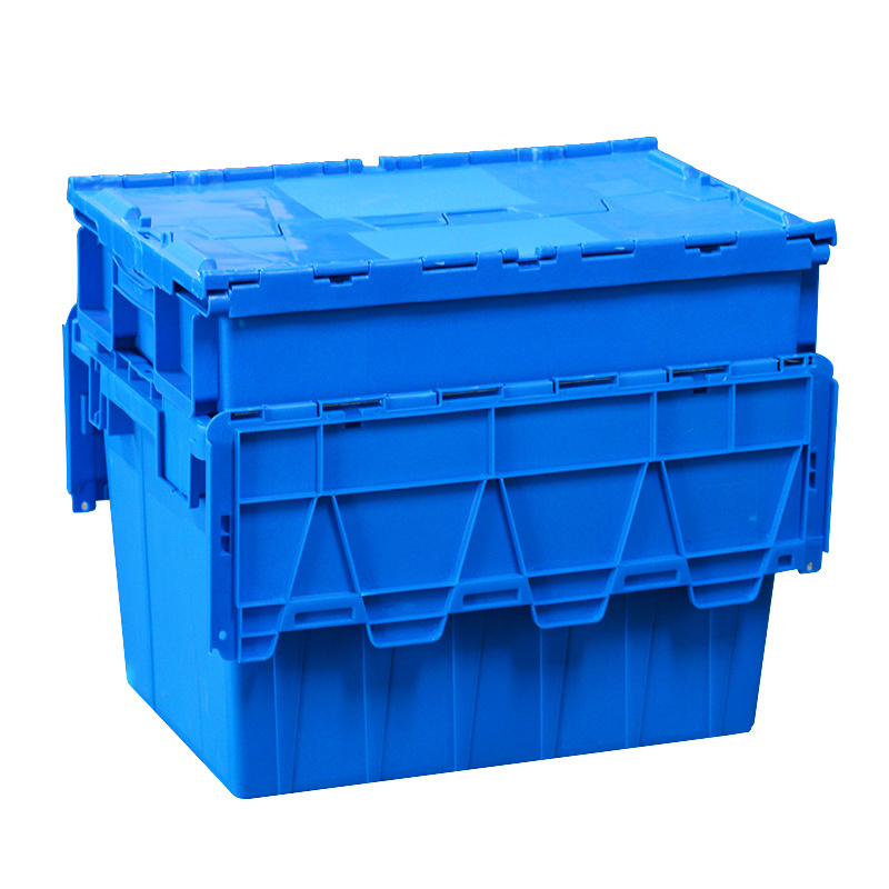 Crate Logistic Box Heavy Duty Nestable and Stackable Moving Storage Plastic Plastic Tote Plastic Stacking Box with Lid Solid Box