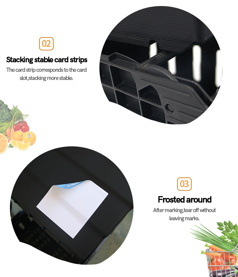 Supermarket shelves rack use  display basket Stack nest Plastic Crates With Swing Bars for vegetable Fruit