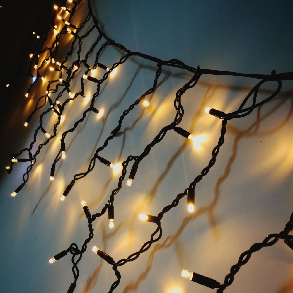 Customized party wedding ceiling curtain falling string light fairy icicle light