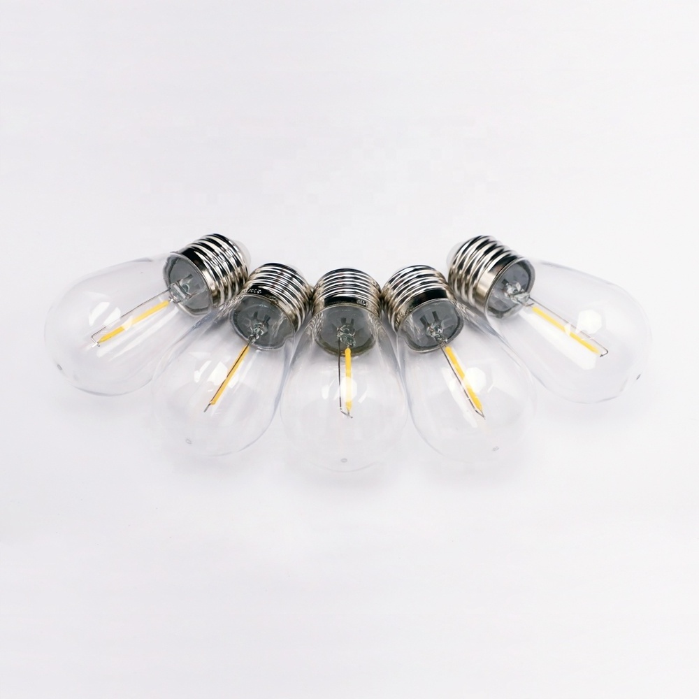 Durable Plastic LED Filament Bulb S14 1W 2W for Outdoor Festoon Lighting