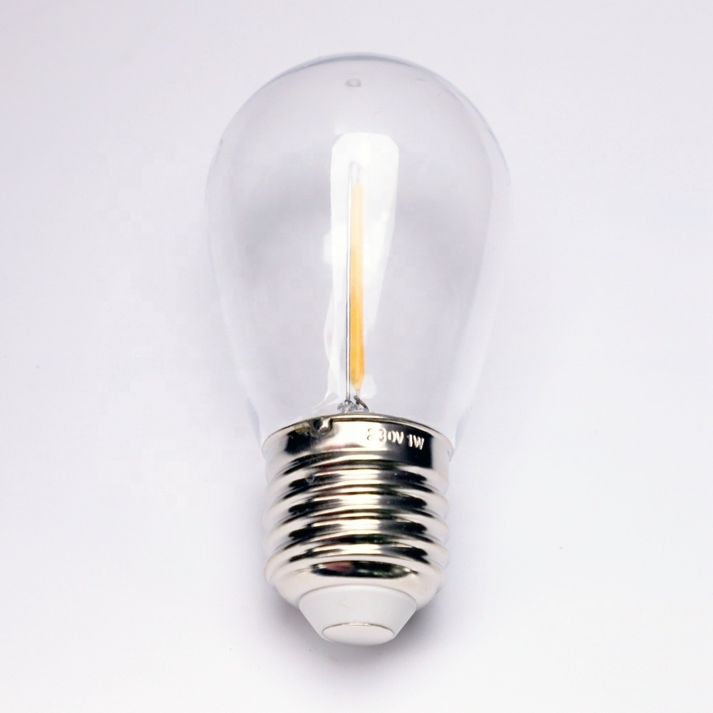 Durable Plastic LED Filament Bulb S14 1W 2W for Outdoor Festoon Lighting