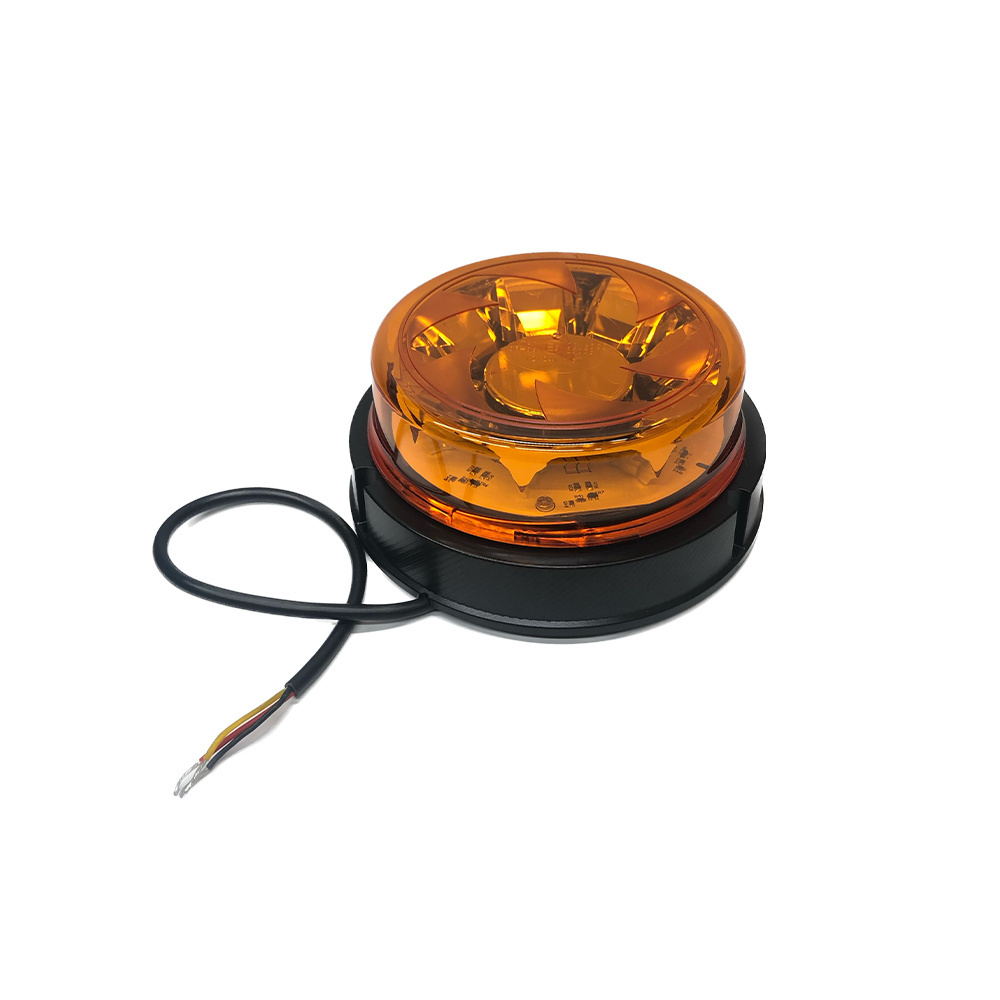 Amber Flashing Warning Strobe Safety Emergency Auto Stars Led Beacon Light With Base Mount Permancent 12V/24VDC