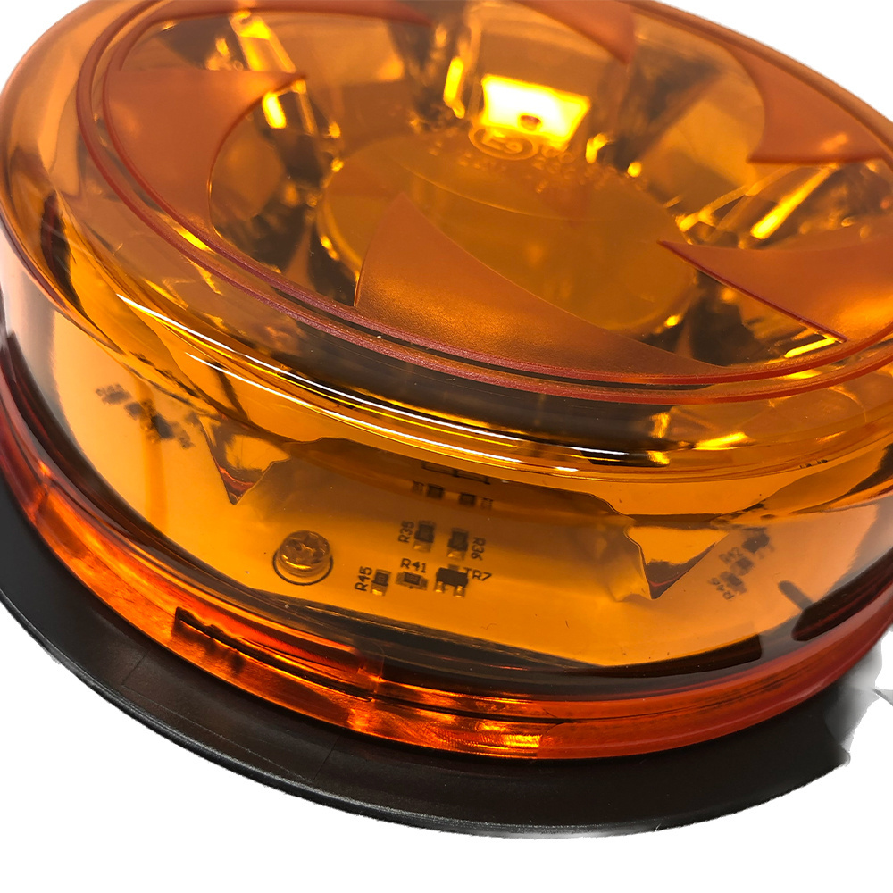 Amber Flashing Warning Strobe Safety Emergency Auto Stars Led Beacon Light With Base Mount Permancent 12V/24VDC