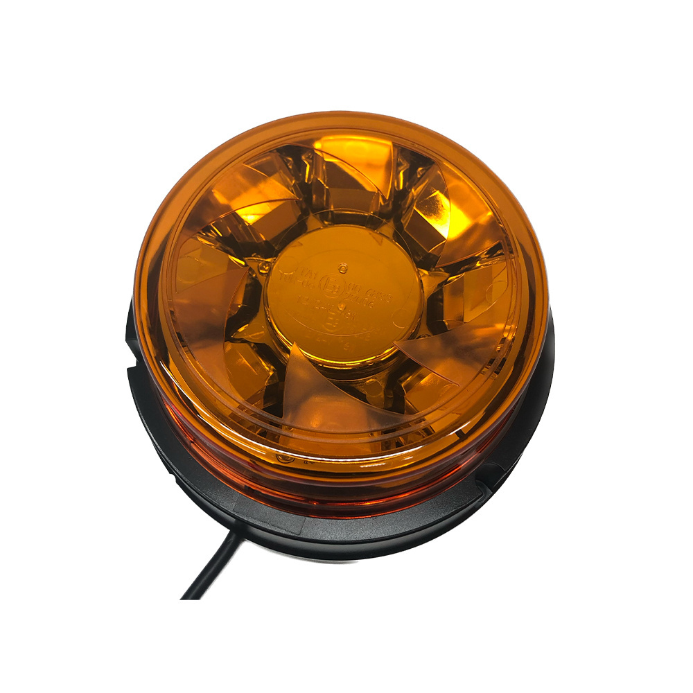 Amber Flashing Warning Strobe Safety Emergency Auto Stars Led Beacon Light With Base Mount Permancent 12V/24VDC