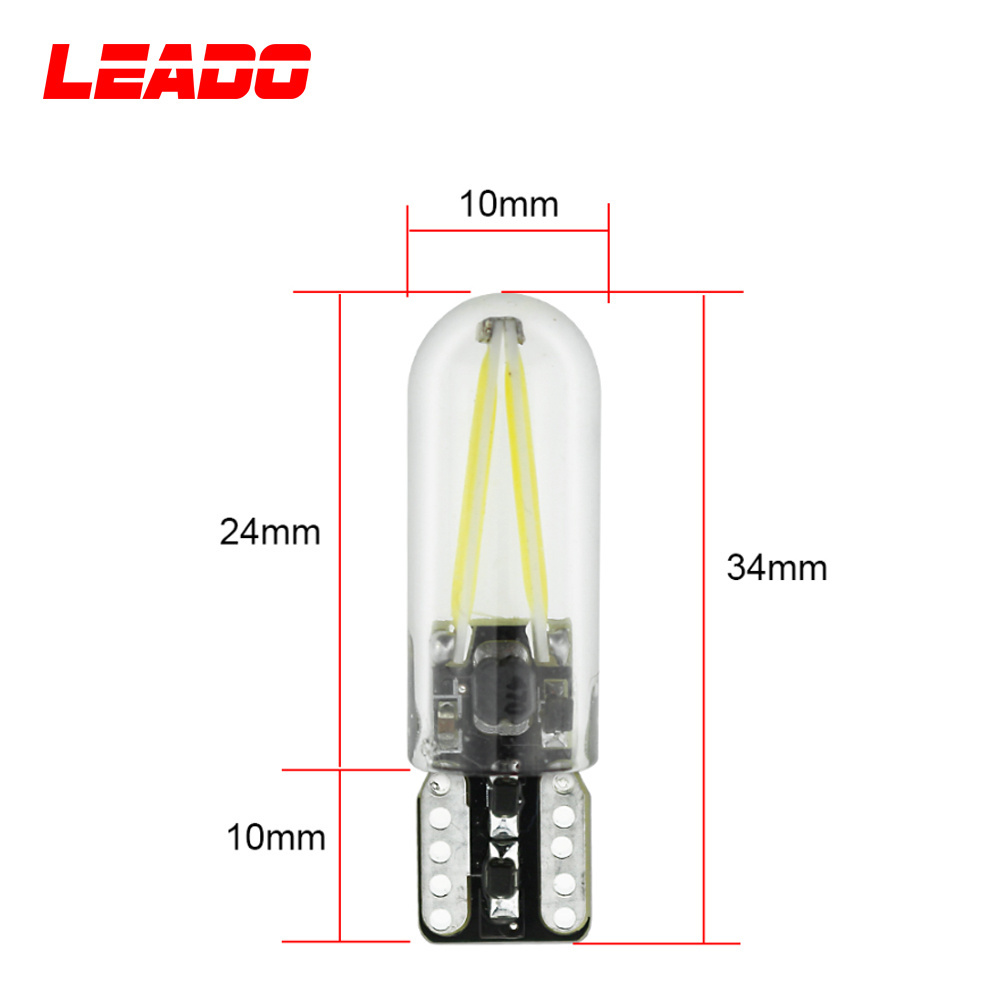 New 12V 24V W5W Led T10 Cob Glass Car Light