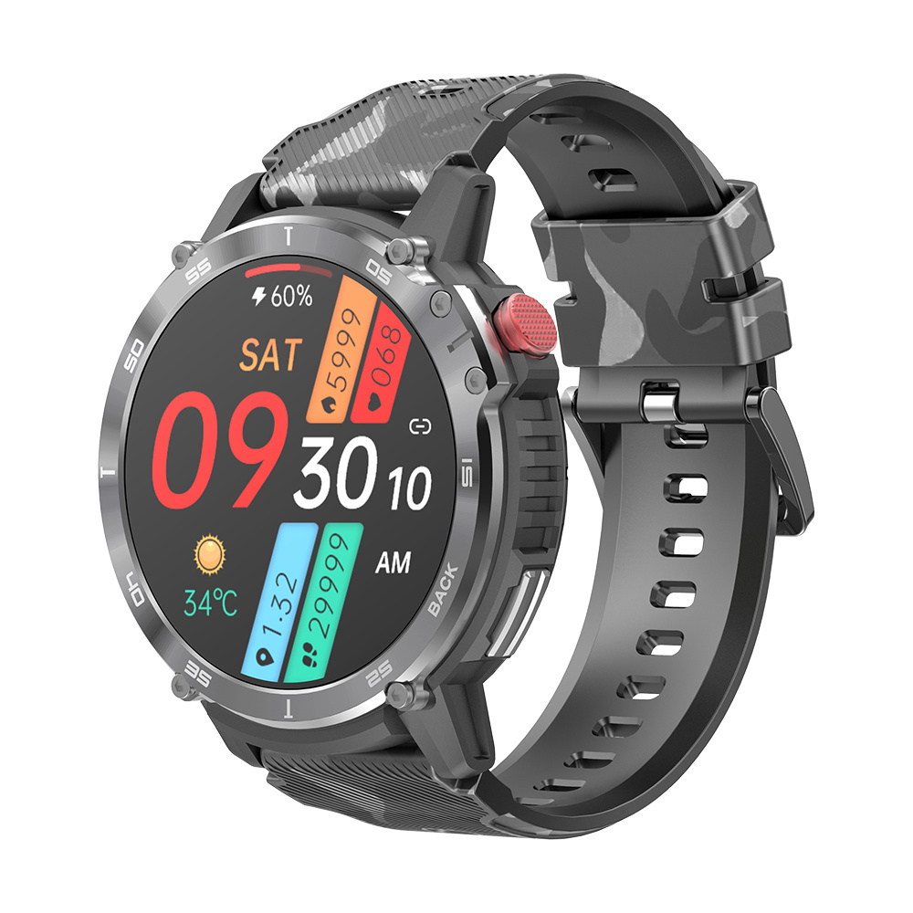 Outdoor C22 Smartwatch CE ROHS FCC IP68 Men's Fitness 4GB Memory MP3 Function Local Music Rugged C22 2024 Smart Watch