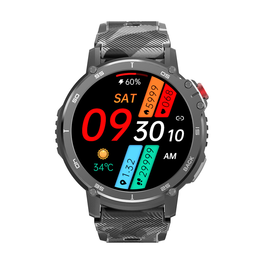 Outdoor C22 Smartwatch CE ROHS FCC IP68 Men's Fitness 4GB Memory MP3 Function Local Music Rugged C22 2024 Smart Watch