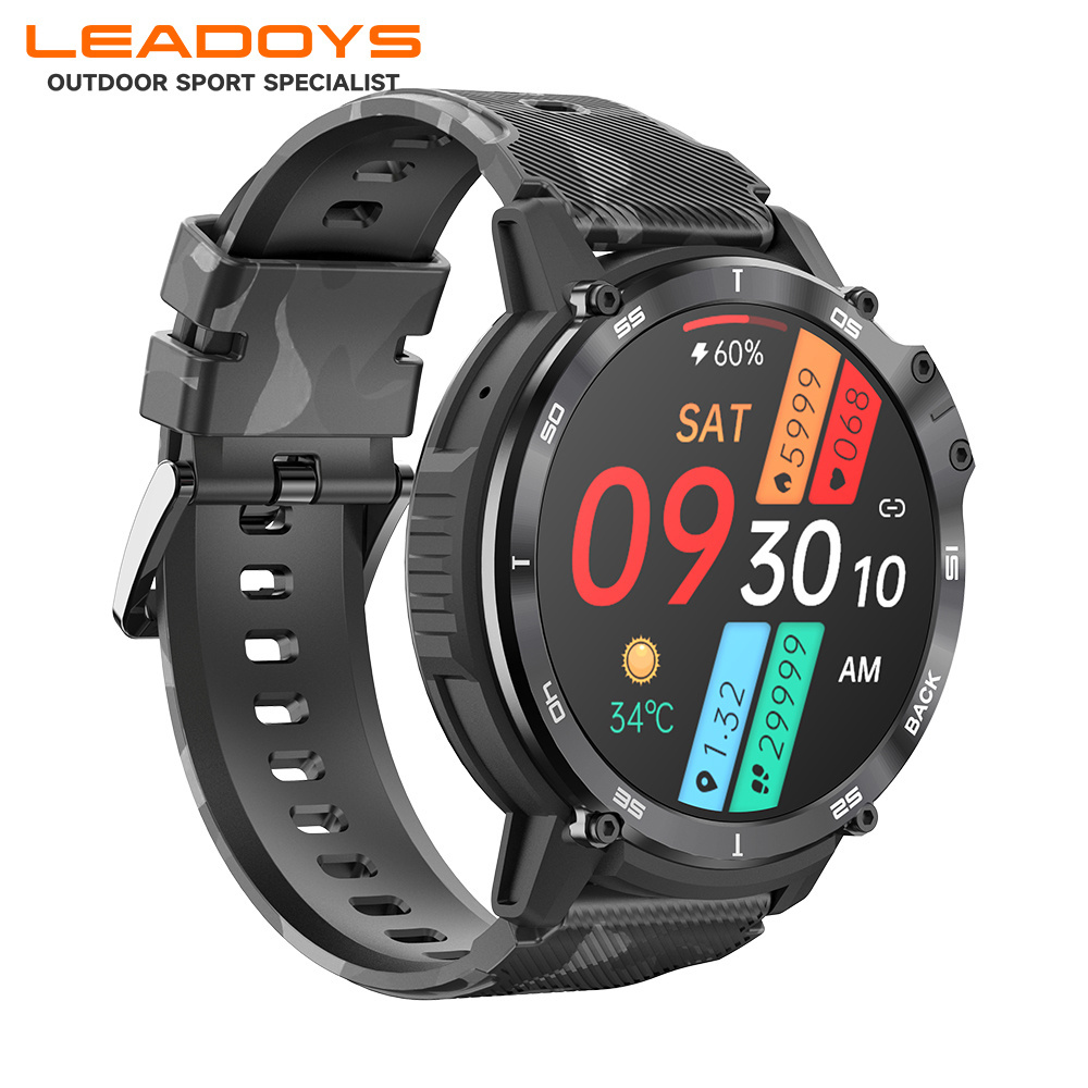 Outdoor C22 Smartwatch CE ROHS FCC IP68 Men's Fitness 4GB Memory MP3 Function Local Music Rugged C22 2024 Smart Watch