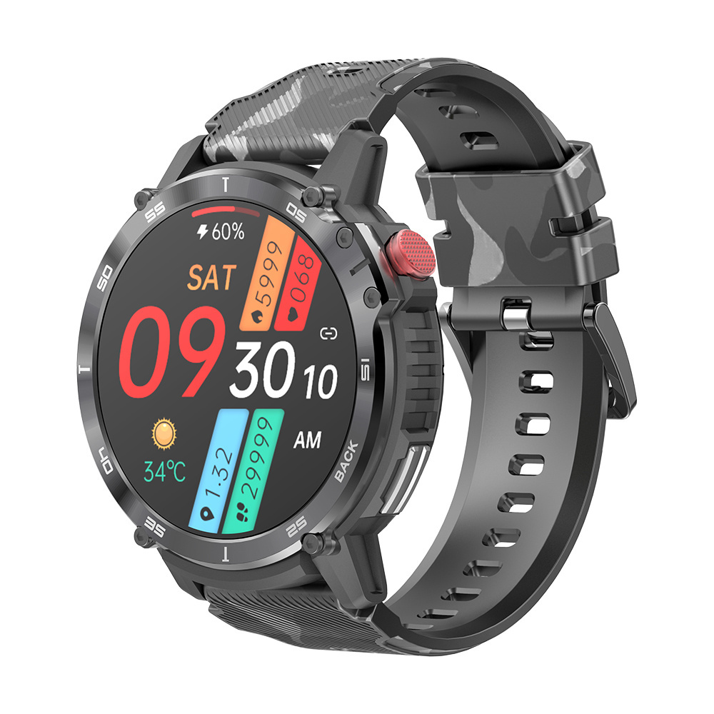 Outdoor C22 Smartwatch CE ROHS FCC IP68 Men's Fitness 4GB Memory MP3 Function Local Music Rugged C22 2024 Smart Watch