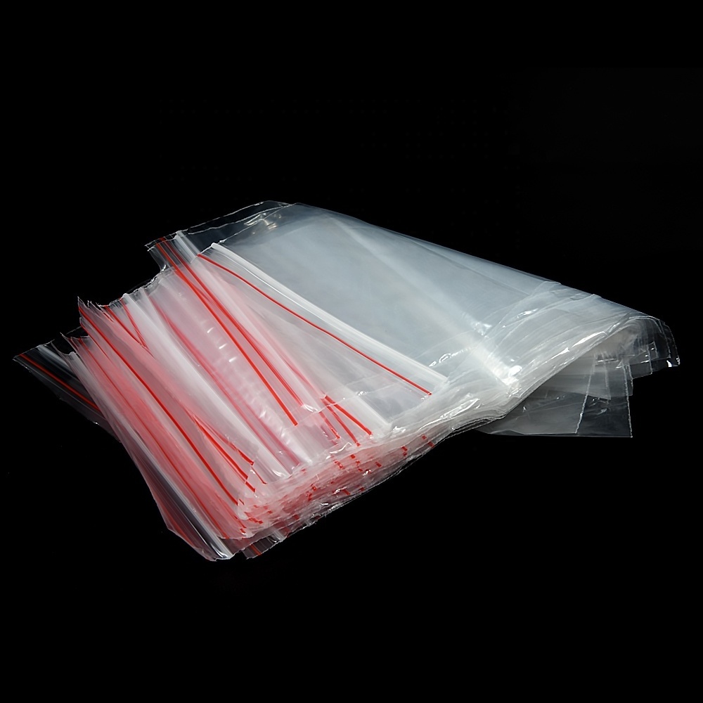 Custom wholesale print clear LDPE/HDPE zip lock packaging transparent plastic ziplock bag