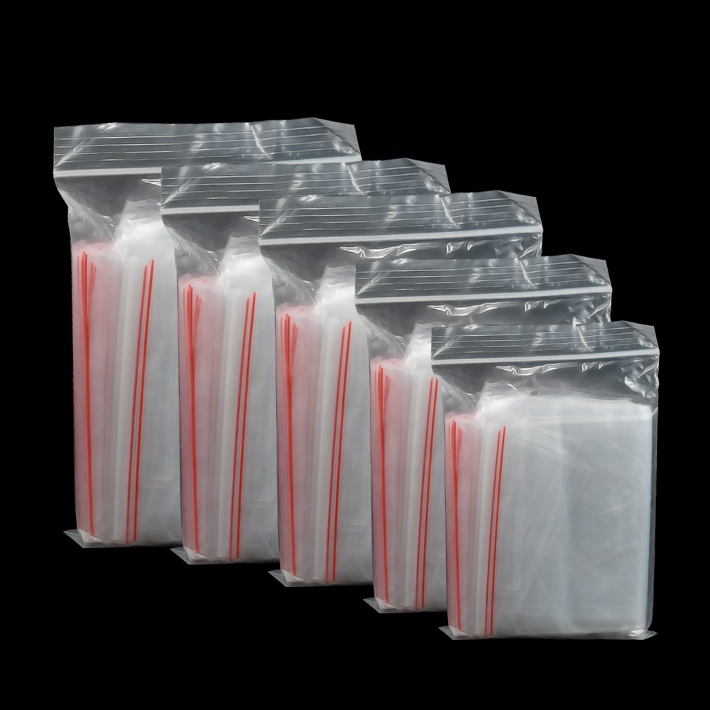 Custom wholesale print clear LDPE/HDPE zip lock packaging transparent plastic ziplock bag