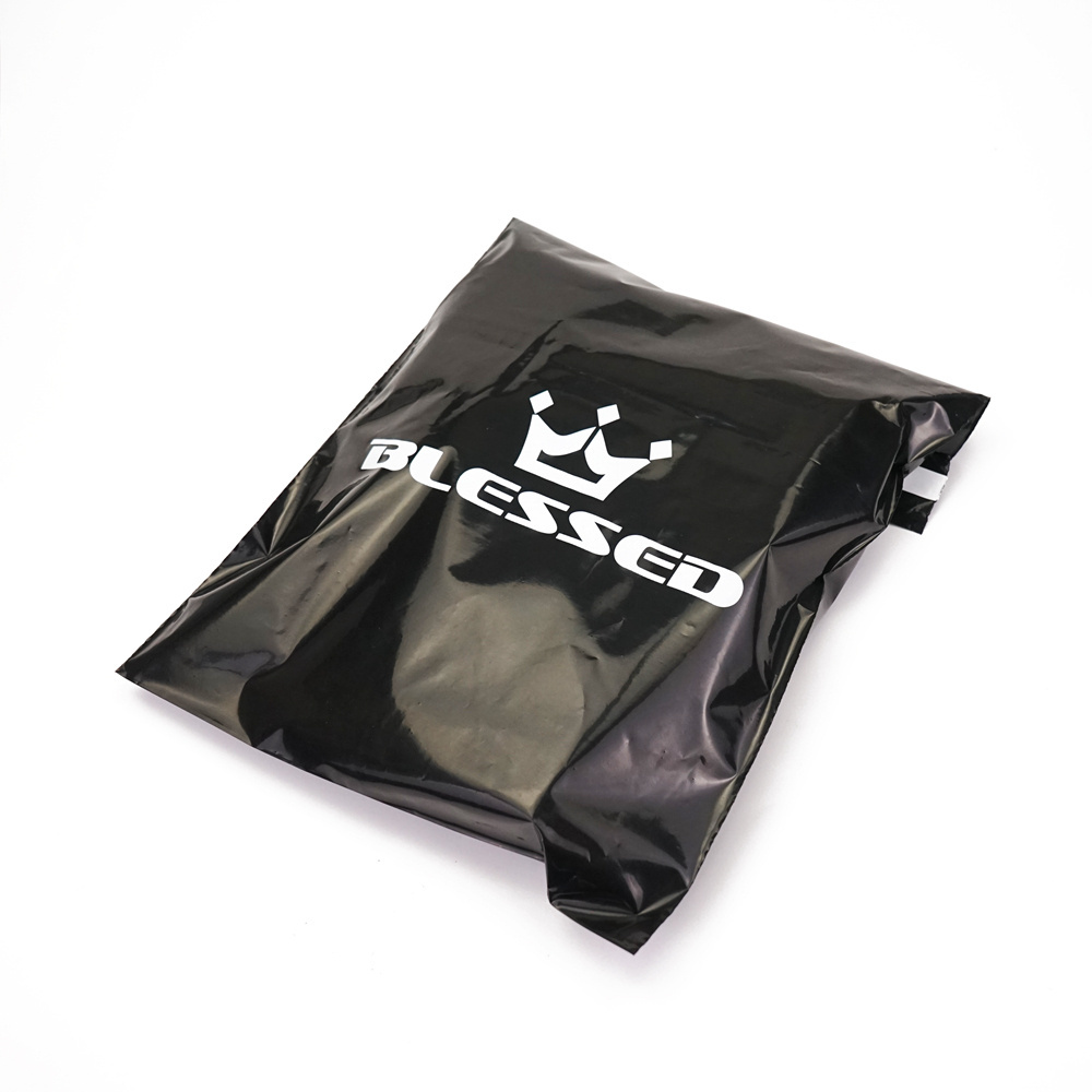 Custom logo black eco friendly biodegradable plastic poly mailer courier shipping clothing envelop mail mailing bags