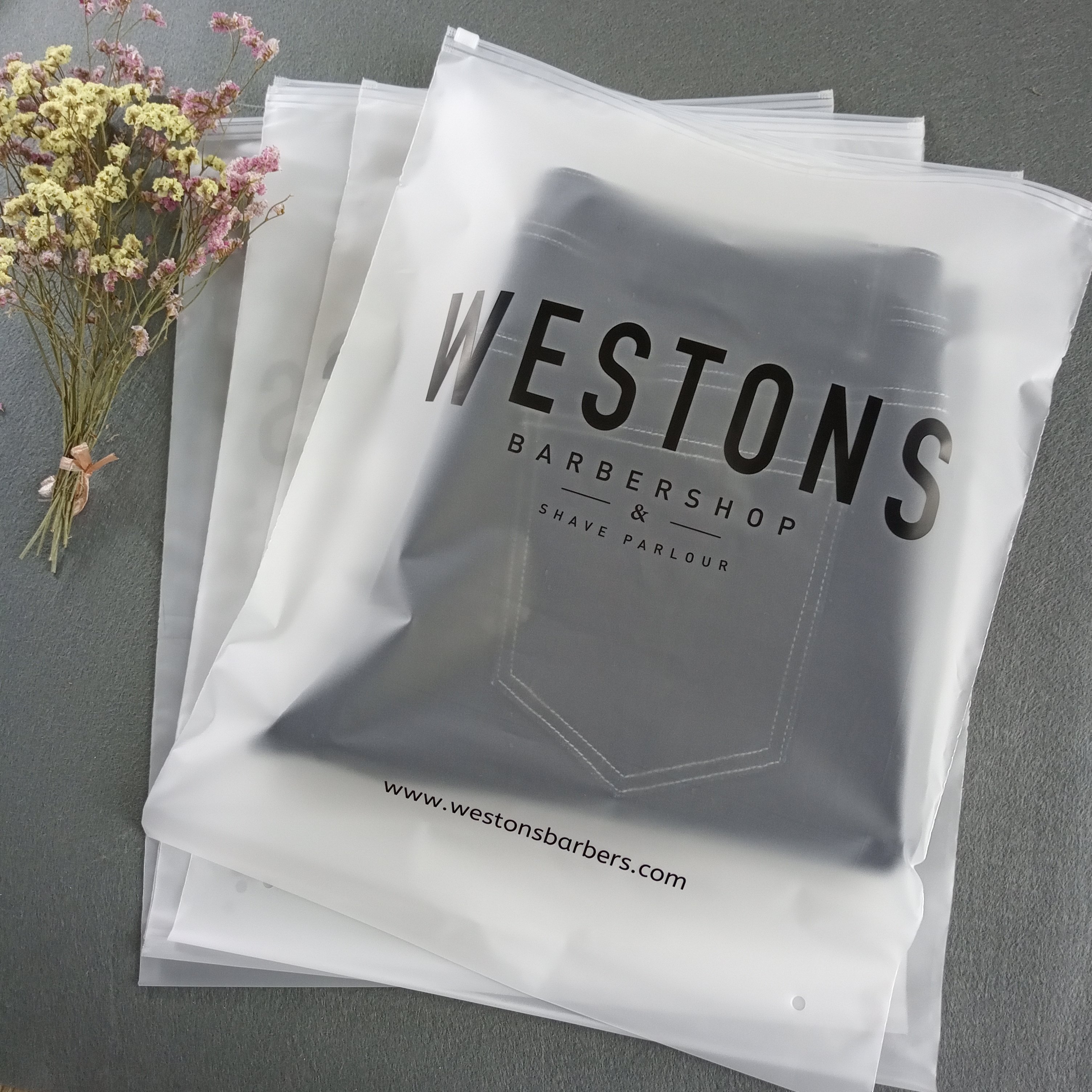 Custom Matte Print PE Zipper lock Poly Zipper Lock Frosted Plastic cloth packaging bag For Clothes