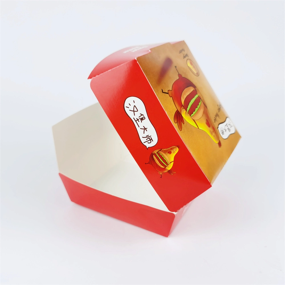 China wholesale biodegradable fast food takeaway burger packaging box