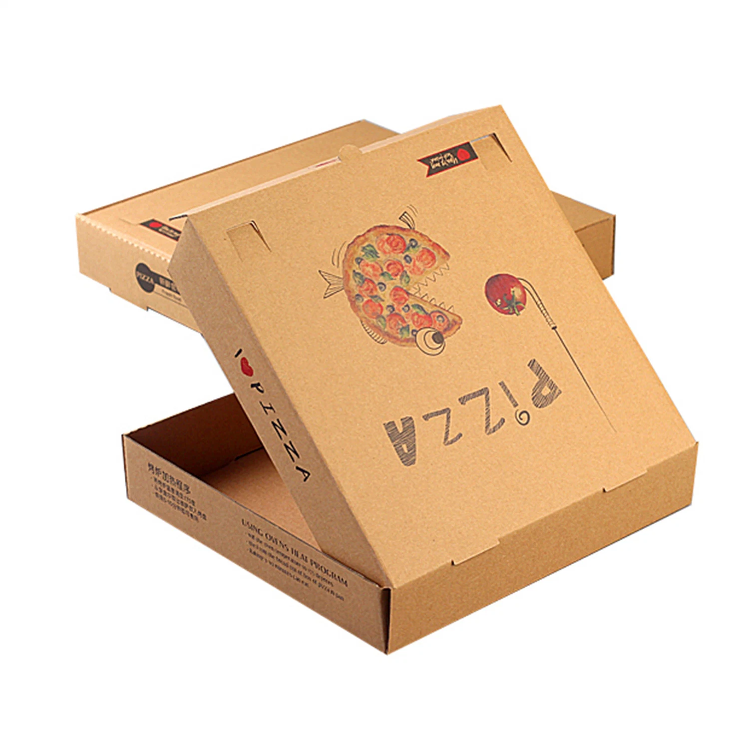 Custom Print 8 13 20 Inch Disposable Cardboard Yellow Pizza Delivery Paper Packaging Box