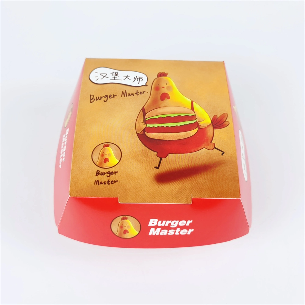 China wholesale biodegradable fast food takeaway burger packaging box