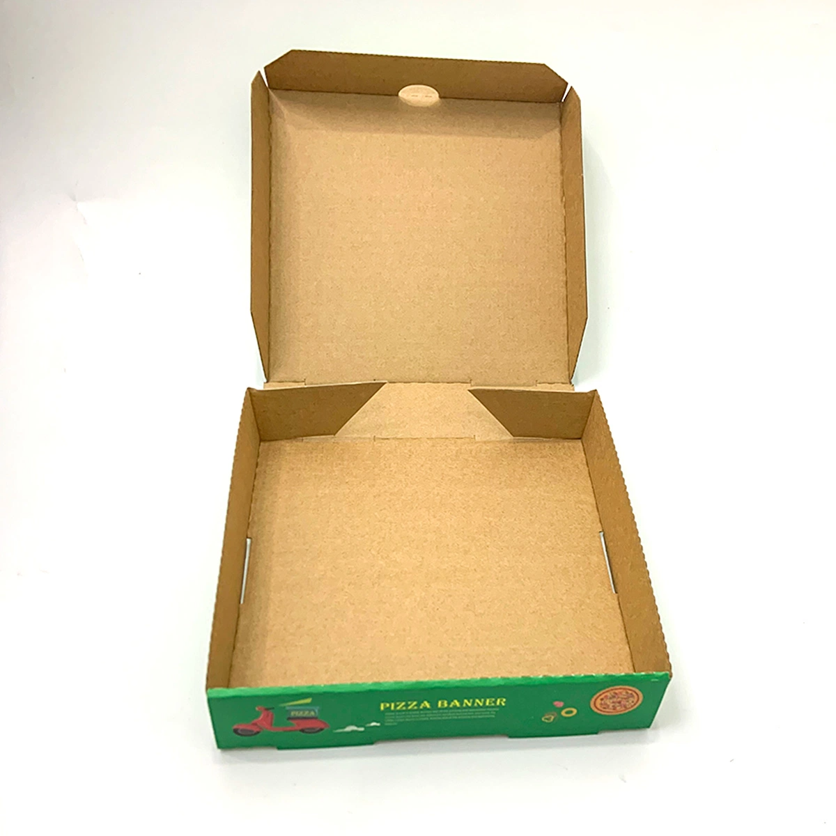 12 Inch Kraft Paper Biodegradable Food Grade Window Pizzas Packing Paper Boxes For Wholesale