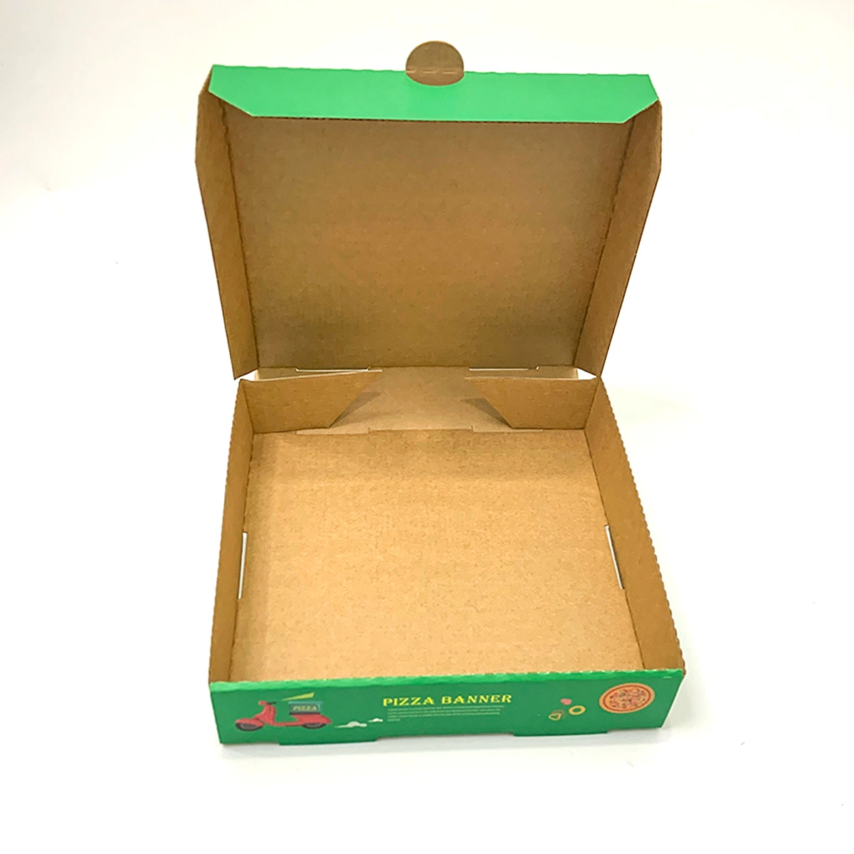 12 Inch Kraft Paper Biodegradable Food Grade Window Pizzas Packing Paper Boxes For Wholesale