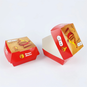 China wholesale biodegradable fast food takeaway burger packaging box