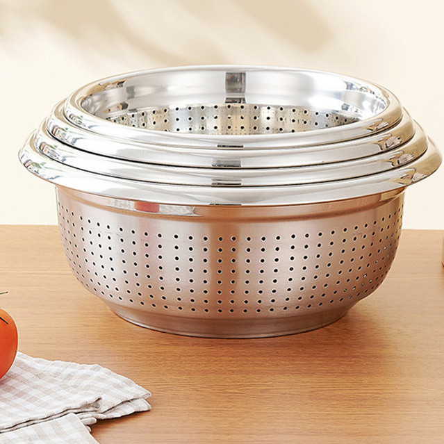 Factory Selling Kitchen Use Stainless Steel Punching Baskets Perforated Vegetable Fruit Basket