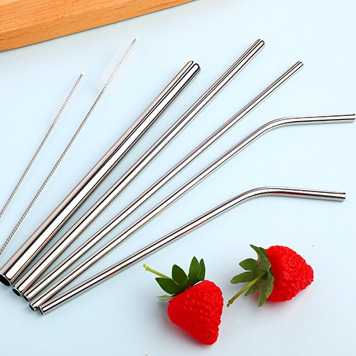 304 stainless steel drinking metal straw reusable silver straw