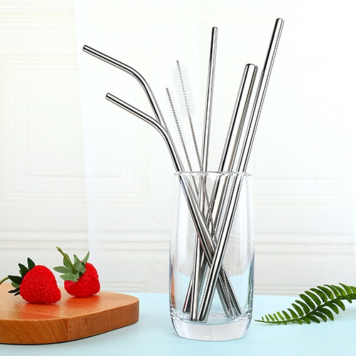 304 stainless steel drinking metal straw reusable silver straw