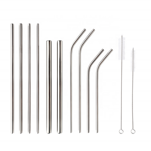 304 stainless steel drinking metal straw reusable silver straw