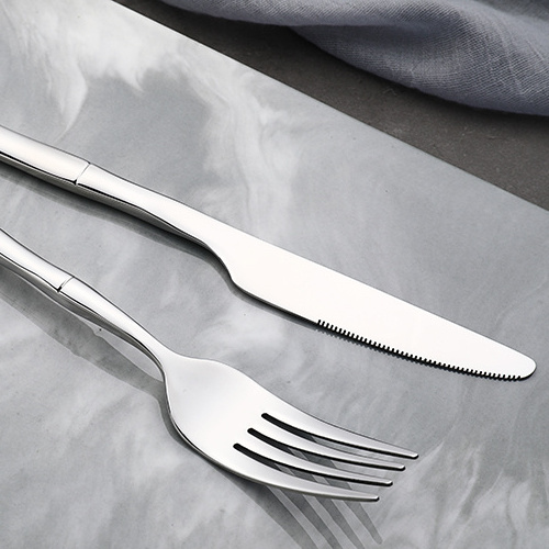 Unique Handle Stainless Steel Cutlery Elegant Stylish Flatware Hammered Spoon Fork And Knife Set