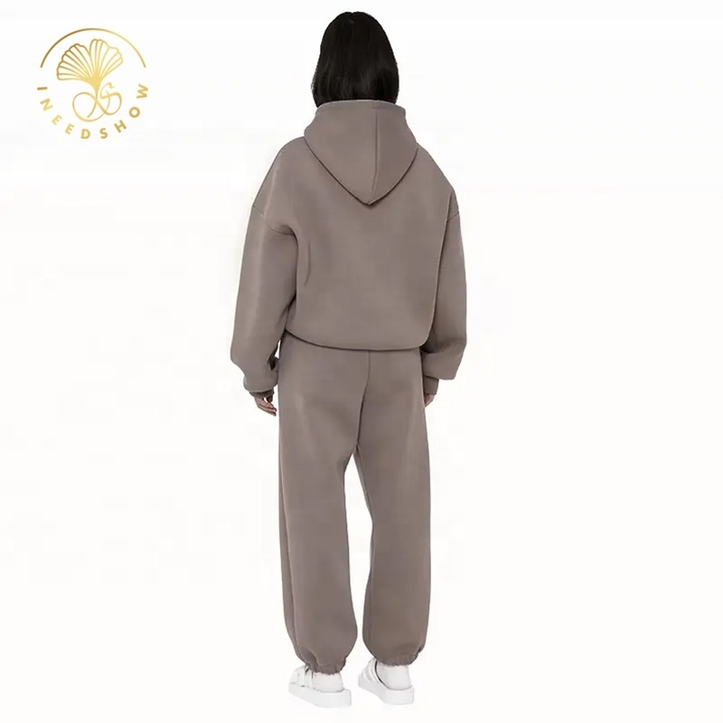 Custom Blank Plain Hip Hop Heavyweight Cotton Essential Boxy Hoodie 500gsm Clothing Sweatsuit Unisex Tracksuit For Men