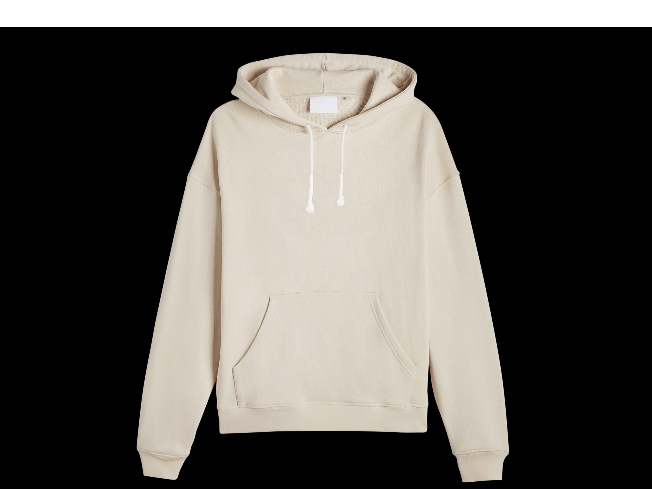 Custom High End Pullover Streetwear Cream Blank Heavyweight Drop Shoulder Men's Cotton Polyester Hoodies With Pockets