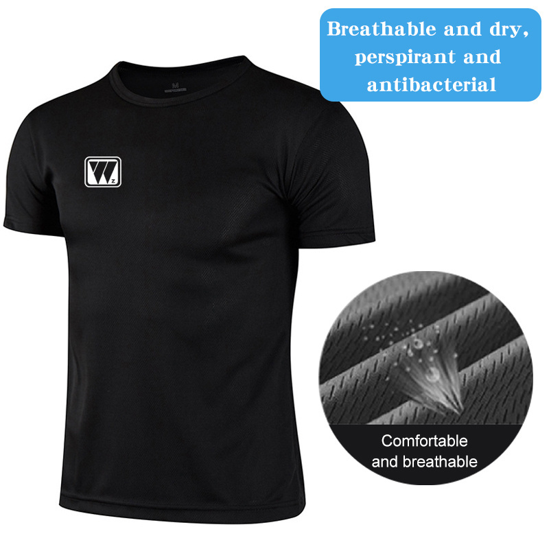 men gym quick dry fitness shirt  soft compression quick dry fitness running t shirt