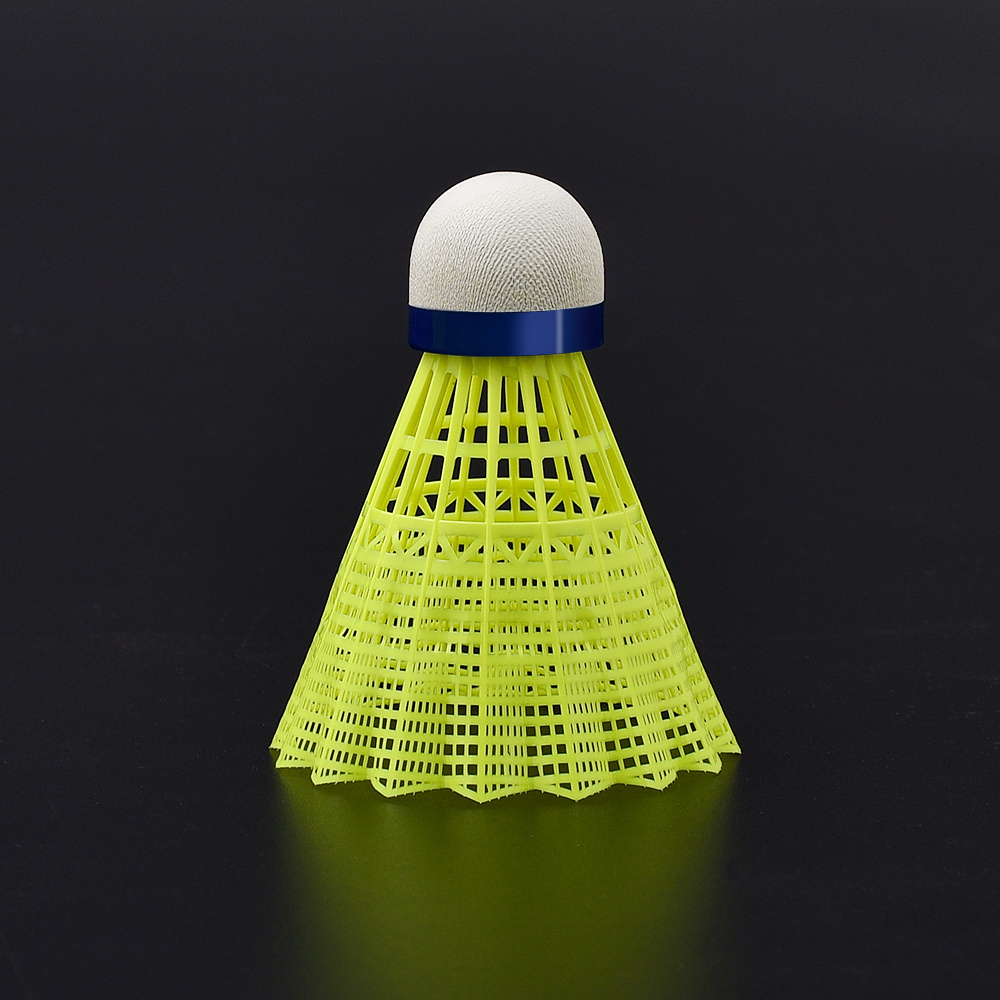 WHIZZ OEM 12PCS hot sale yellow nylon badminton shuttlecock