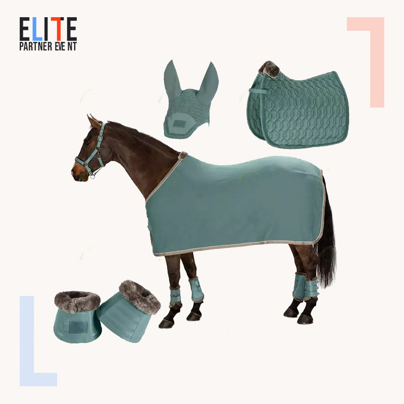 Wholesale Equestrian Equine Equip Horse Saddle Pad Set Rug Halter Bell Boots Fly Veil Tendon Boots for Horse Riding Custom