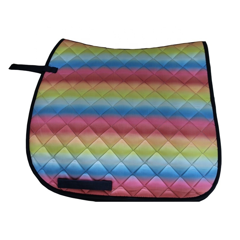 Wholesale Equestrian Saddle Blanket Equine Equipment Horse Equipment Rainbow Saddle Pads Twill Cotton for Horses Pad