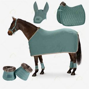 Wholesale Equestrian Equine Equip Horse Saddle Pad Set Rug Halter Bell Boots Fly Veil Tendon Boots for Horse Riding Custom