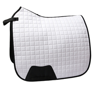 Hot Sale Equestrian Equipment Premium Custom Horse Riding Saddle Pad White Dressage Saddle Blanket DR for Horse Racing