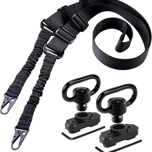 Two Point Traditional Sling with Mounts  Adjustable Extra Long Two Point  with 2 Pack 1.25 QD Sling Rail Swivel Mounts