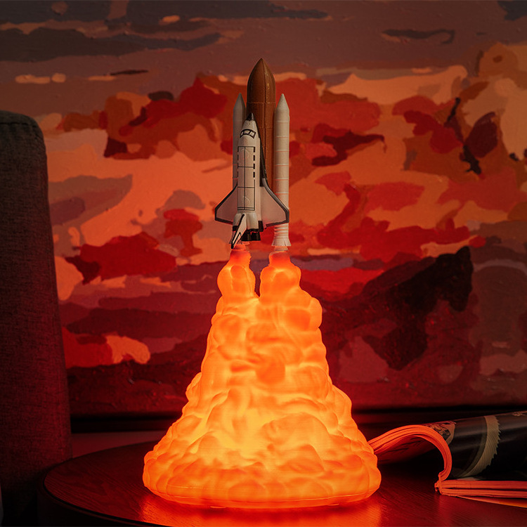 3D Print Rocket Lamp Space Shuttle Lamp Night Light 11 inch 28 cm Moon Lamp Materials Smart Home New Creative Kids Gift