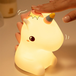 New Cute Unicorn Night light Pat&Remote Control USB Rechargeable Sleeping Night Light Colorful Atmosphere Lamp For Nursery Baby